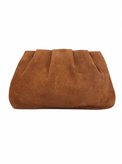 Beck Söndergaard - Suede Clutch Taske - Cognac Brown